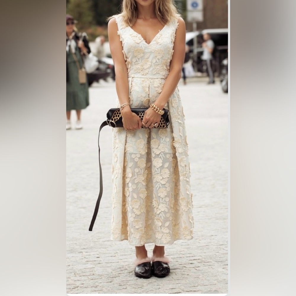Moschino appliqué floral maxi summer dress